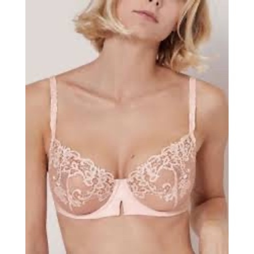 Simone Perele Stockholm Demi Cup Bra 15C330 Pink Lace Sheer Underwire 36D